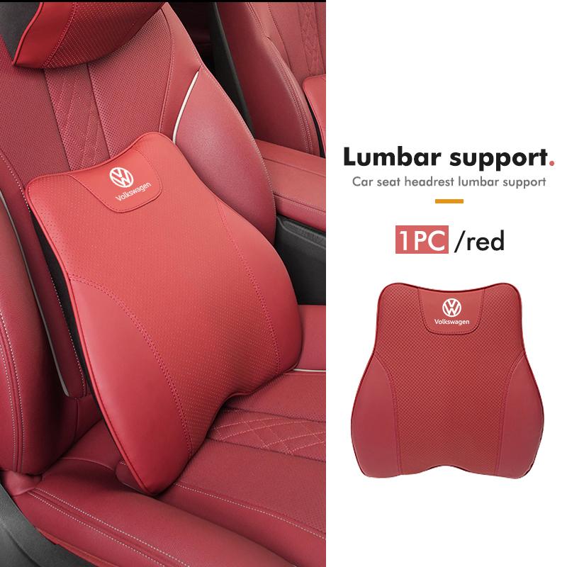 Valve Stems Caps For Volkswagen VW Car Back Pillow Napa Leather Memory Cotton Headrest Lumbar Support Scirocco Passat Polo B5 B6 QQ2