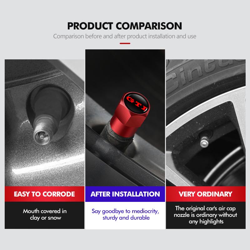 2026 Hot For VOLKSWAGEN VW 4pcs Car Wheel Tire Valve Tyre Caps Universal Auto Accessories For Volkswagen VW Golf 4 5 6 7 GTI Tig