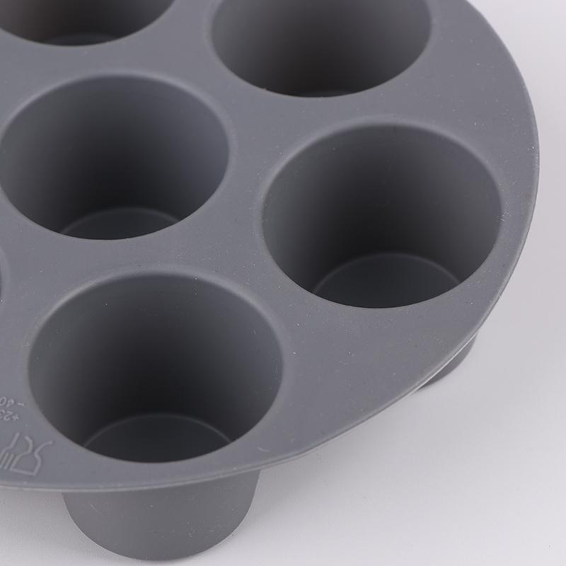 Seven-Hole Air Fryer Silicone Pad Griddle Plate Baking Tray Holder Tray Pan Accessories Silicone Cake Mold Kitchen Supplies Tool