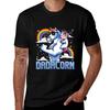 Unisexs Dadacorn S For Unisex Dadicorn Daddycorn Gifts Unicorn Dad TShirt Urban Casual Loose Fit Tee