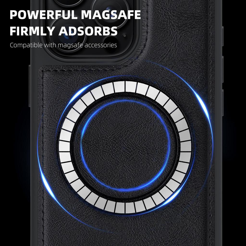 Luxury Cow Leather Magnetic Bumper Phone Case For iPhone 17 Air 16 PM 15 Pro Max Samsung S25 S24 S23 Ultra Google Pixel 10 Anti Shock Protective Cover