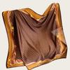 Hangzhou Silk Satin Brocade Scarf 110x110: Versatile Large Silk Feel Shawl for Air Conditioning