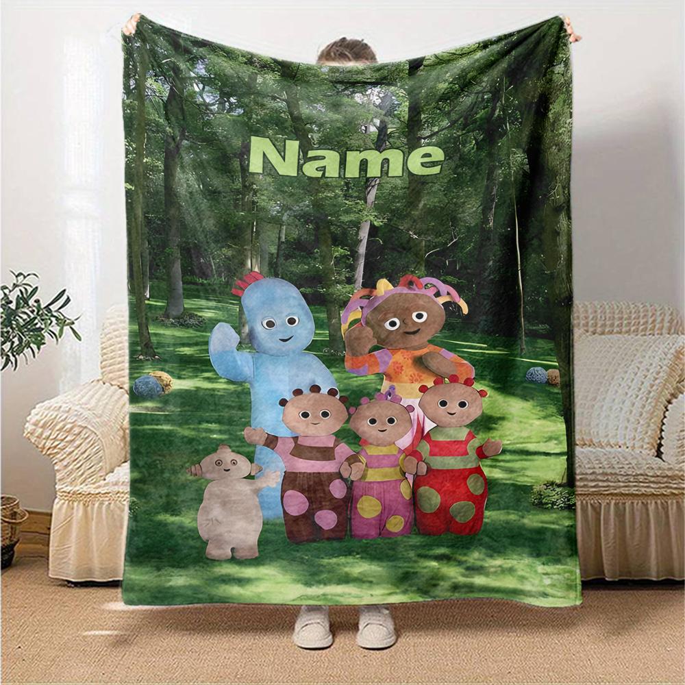 Custom Name In the Night Garden Theme Printed Blanket - Perfect for Couch, Bed, Travel & Outdoor Use | Machine Washable, Cozy & Durable.