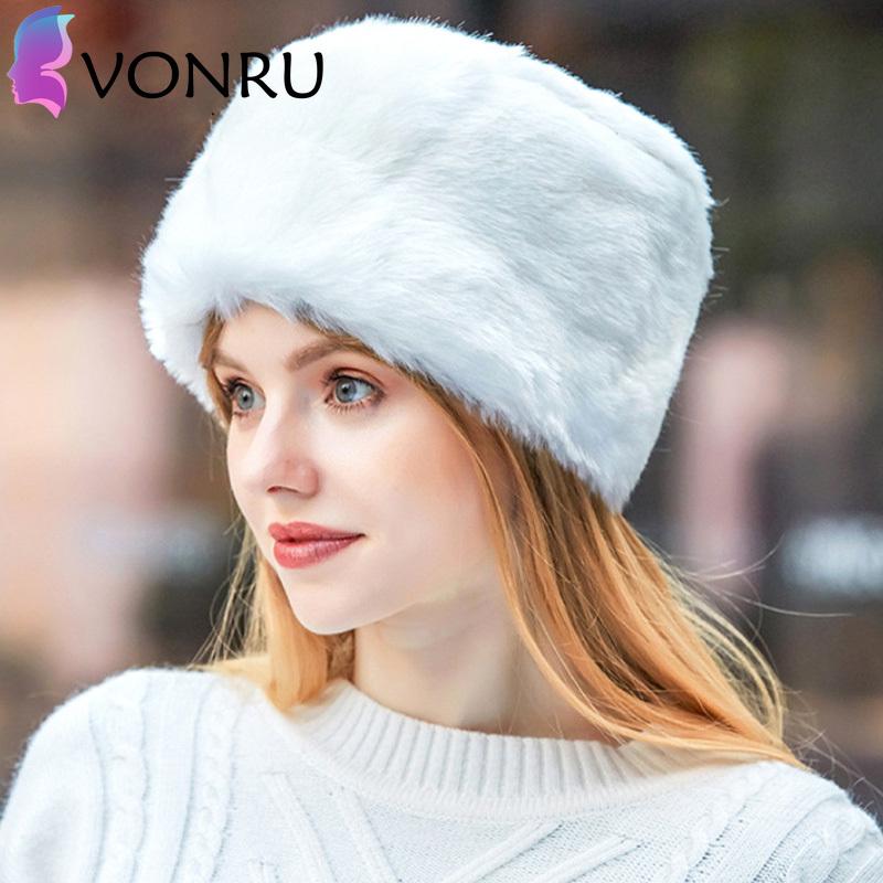 Top Hat Faux Fur Warmer Russian Cap 