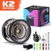 MAGICYOYO K2 Black Responsive Yoyo for Kids Beginners with Extra Unresponsive Yoyo Pro Plastic Trick Yoyo for Yoyo Bag Bearing, Adults+12