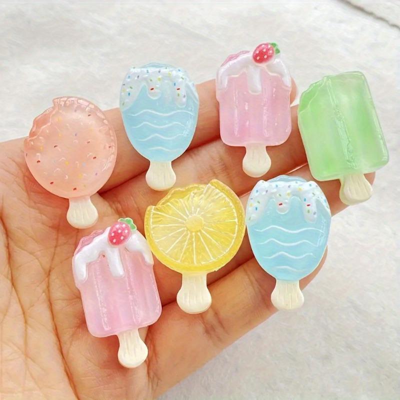 Summer Ice Cream Resin Charm Sugar Cherry Citrus DIY Craft Decoration Suitable Phone Cases Scrapbooks Party Supplies