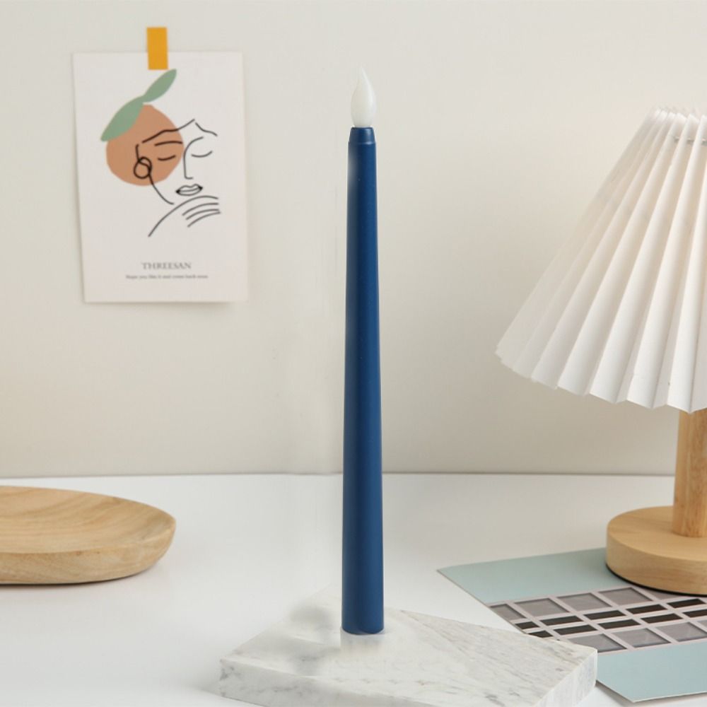 Simulation Flameless Taper Candles Battery Operated Atmosphere Light Led Candles  Restaurant