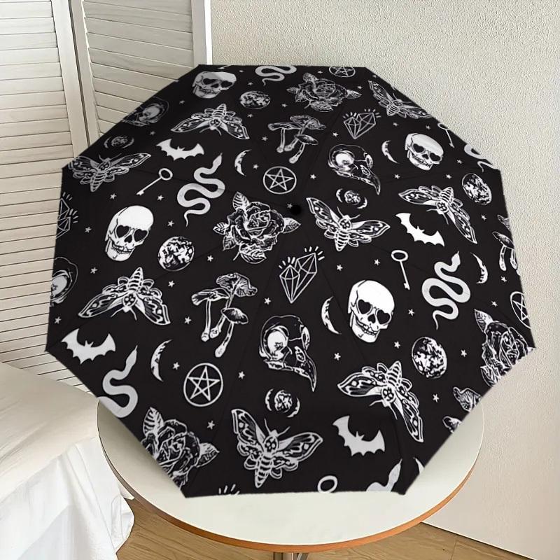 

1pc Gothic Symbols Circular Pattern Umbrella with Plastic Handle,Suitable for All Seasons Home Travel Outdoor UmbrellaDD1454