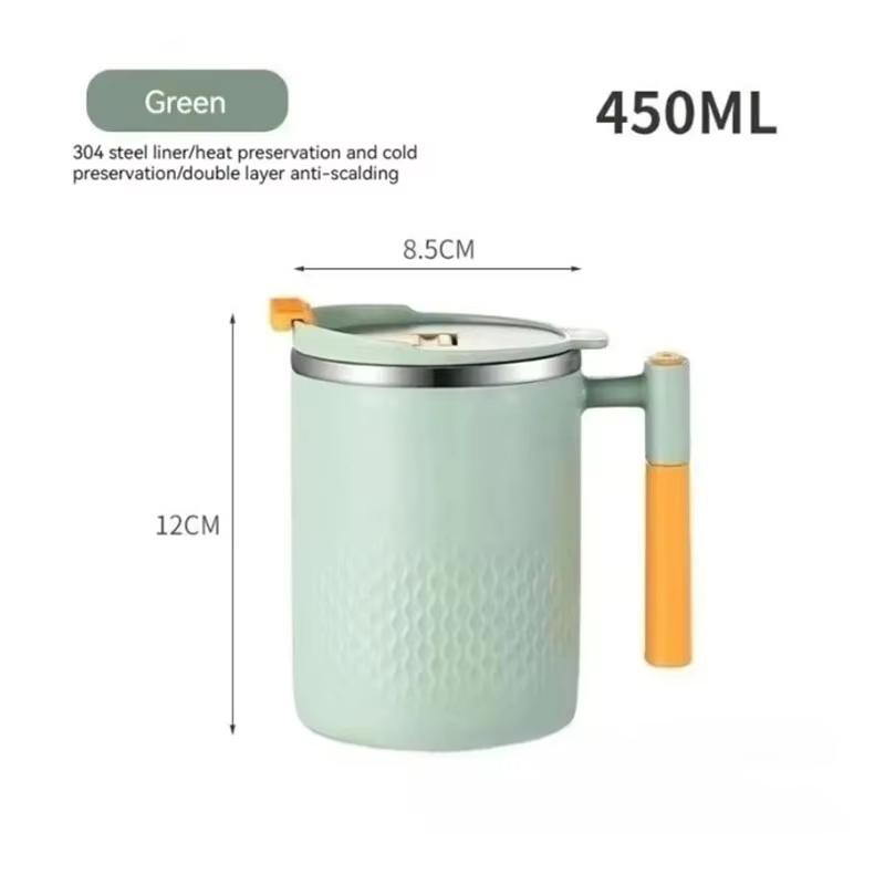 1PC 450ml 15oz Stainless Steel Insulated Coffee Mug with Handle Double Layer Thermal Mug Drinkware