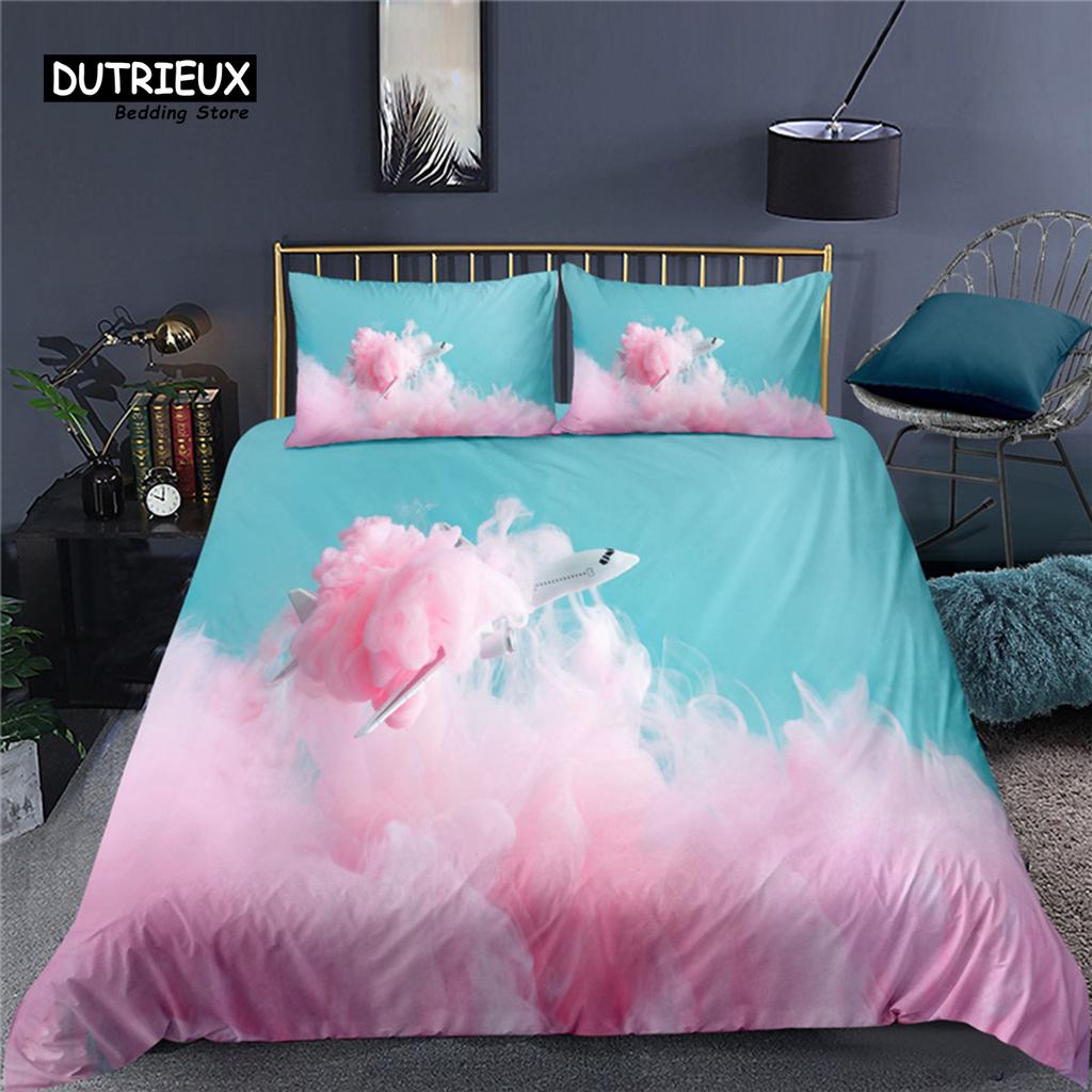 Luxury 3D Color Cloud Print Home Living Comfortable Duvet Cover Pillowcase Kid Bedding Set Queen and King EU/US/AU/UK Size