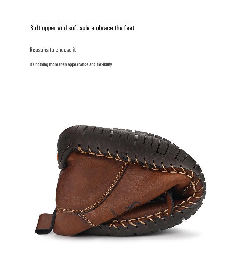 Herren Herbst/Winter Britischer Stil Warme Leder Martin Stiefel - Übergröße High-Top Kurze Stiefel mit Samtfutter