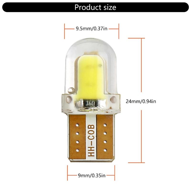 10Pcs Silicone Bright License Lamp Bulbs T10 LED Light Bulb LED Parking Bulb Auto Wedge Clearance Lamp Easy to Use