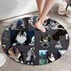 Classic Japanese-style Cartoon Demon Slayer Round Rug, Home Soft Decorative Anti-slip Yoga Mat and Chair Mat, Outdoor Floor Mat Carpet K24