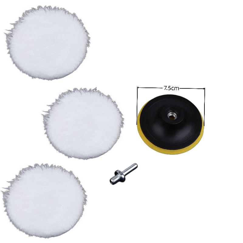 5/7Pcs 3/4/5/6/7 Inches Soft And Reusable Polishing Pads Car Buffing Wool Wheel Mop Kits For Car Polisher Drill Accessories