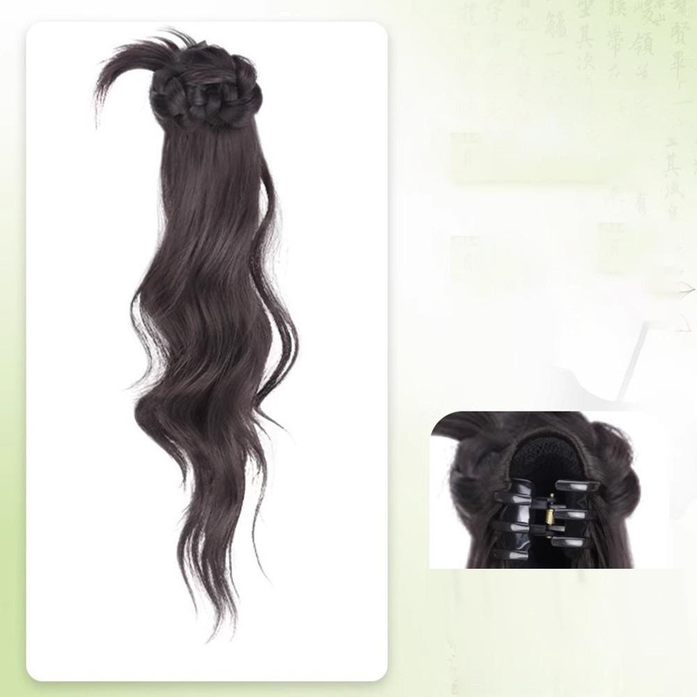 Female Ponytail Synthetic Wig 50cm Integrated Grabbing Clip Simulated Hair Low Ponytail Hairpin Extension Gentle Versatile