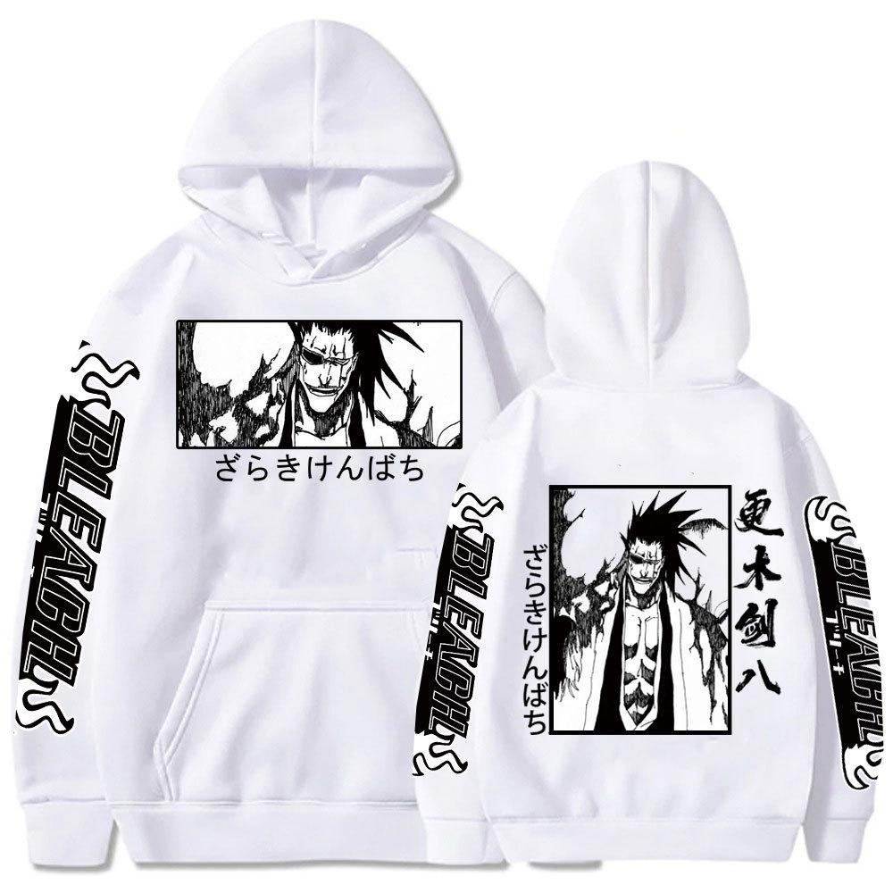 Hot Japanese Anime Bleach Mikiny Y2K Men Zaraki Kenpachi Grafické mikiny plus velikosti Funny Harajuku Cartoon Pulovers Muž