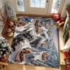 Christmas Santa Chimney Carpet For Living Room Xmas Gift Snow Moon Rug Winter Holiday Bedroom Bedside Floor Mat Home Doormat