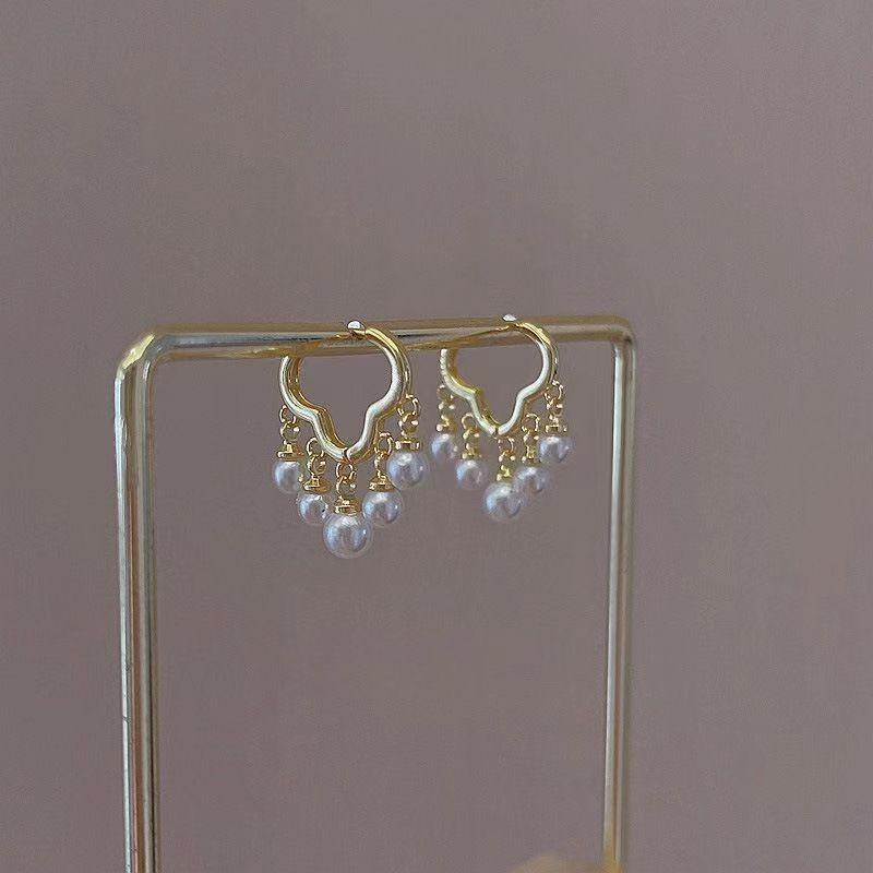 French Baroque Special-Shaped Pearl Pendant Earrings Women'S Niche Fashion Versatile Design Sense Knotted Earrings Earrings