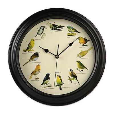 Christmas Music Clock Birdsong Wall Clock 13 Inch Diameter Charming Design Clock With Customizable Sound Settings