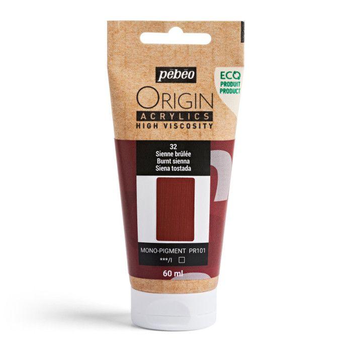 Akrylová barva - Burnt Sienna - 32 - Vysoká viskozita - Pébéo - Origin akryly - 60ml