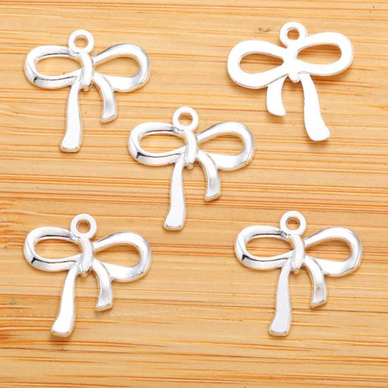 100 Pcs Bow Charms for Jewelry Making DIY Accessories Bowknot Keychain Charms Alloy Bow Shape Charms for Earrings Necklaces Bracelets Crafting