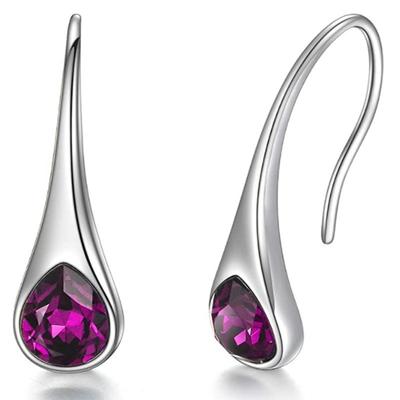 Orecchini da donna alla moda 3 colori Delicati orecchini pendenti in argento con intarsi in pietra naturale per gioielli da sposa e fidanzamento