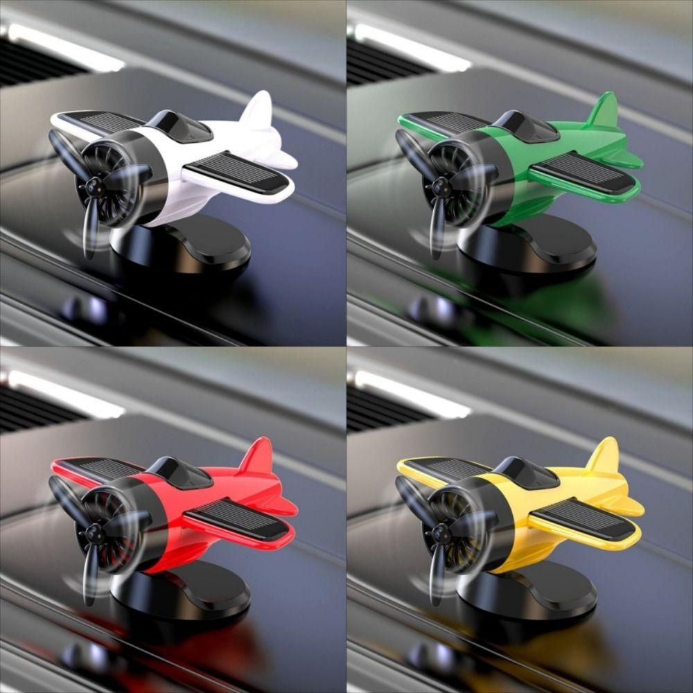 Creative Car Center Console Decorations Mini Solar Powered Aircraft Ornaments Gift