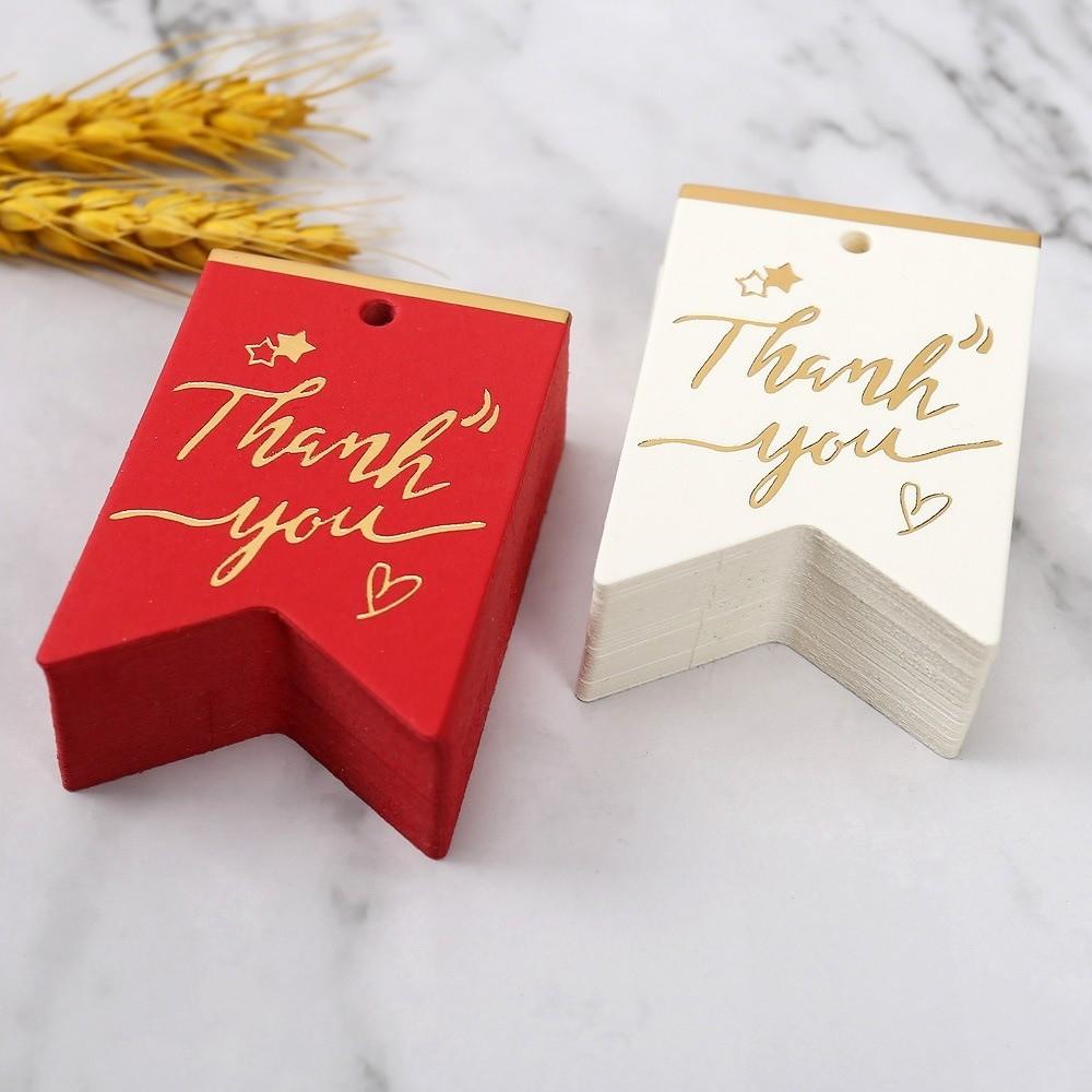 100pcs Black White Paper Thank You Tags Handmade Gift Tags Packing Labels  Party Label Stickers