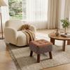 Soft Upholstered Seat Ottoman Compact Design Cream Style Ottoman Soft Pack Stool  Daily Home Use