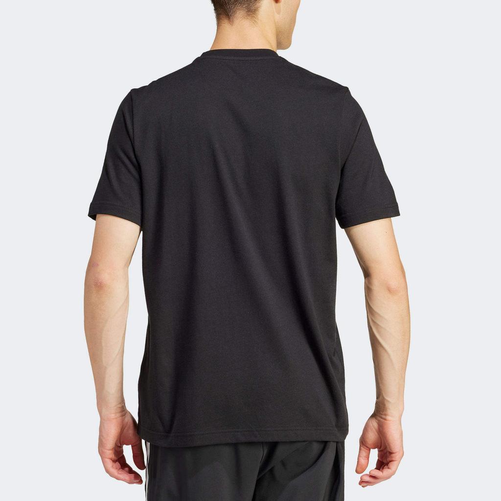 Adidas Performance Landscape Cartoon Print Casual Comfortable Crew Neck Short Sleeve T-Shirt Men Tops Black IS2863