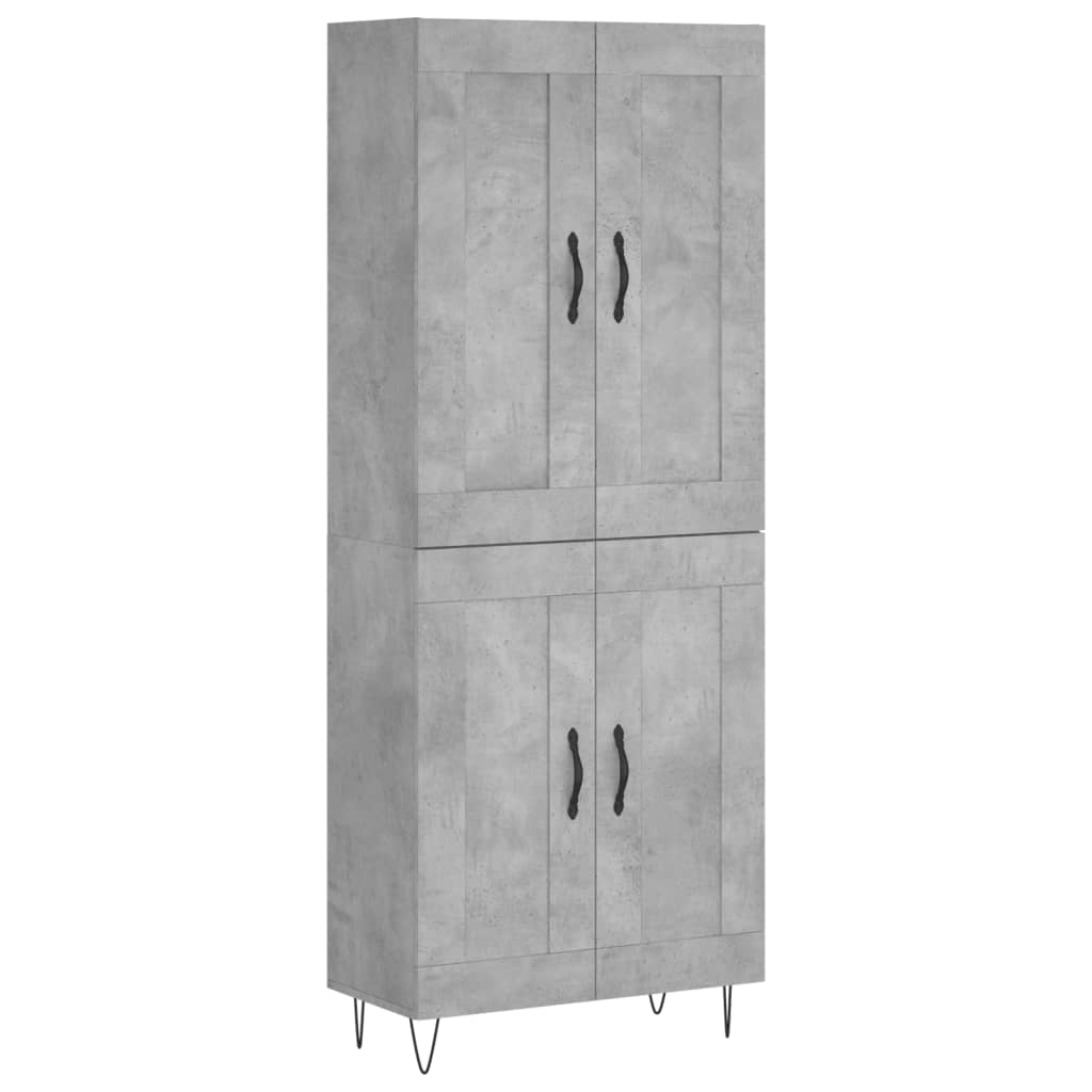 Highboard Concrete Grey 69.5 x 34 x 180 cm Engineered Wood