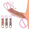 Simulation Penis Sets No. plus-Sized Barbed Exotic Condom Sex Toys Vibrating Penis Silicone Crystal Cover