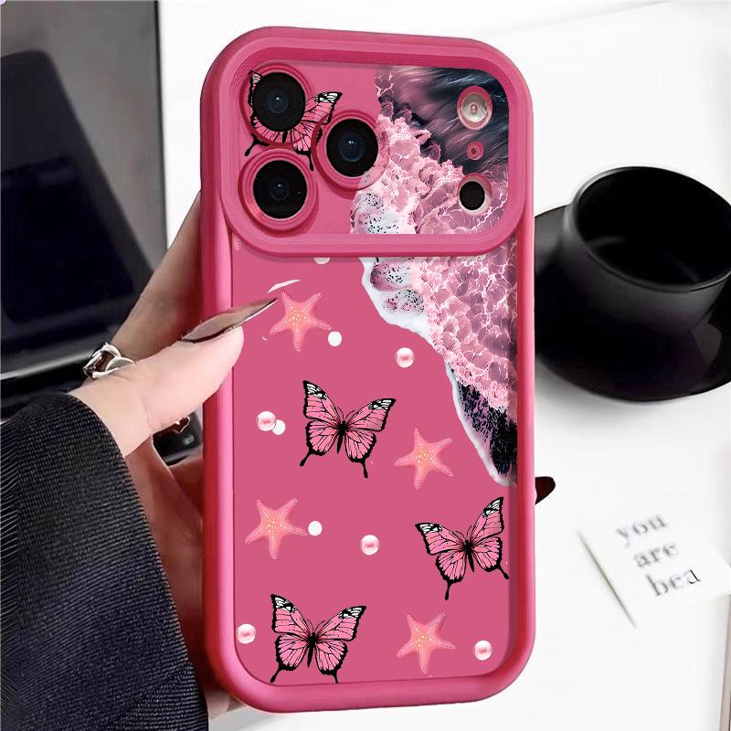 Butterfly Print Case For iPhone 17 Pro Max Case iPhone 16 15 14 13 Pro Max 11 17e 16e Shockproof Bumper Soft Silicone Phone Cover Cases