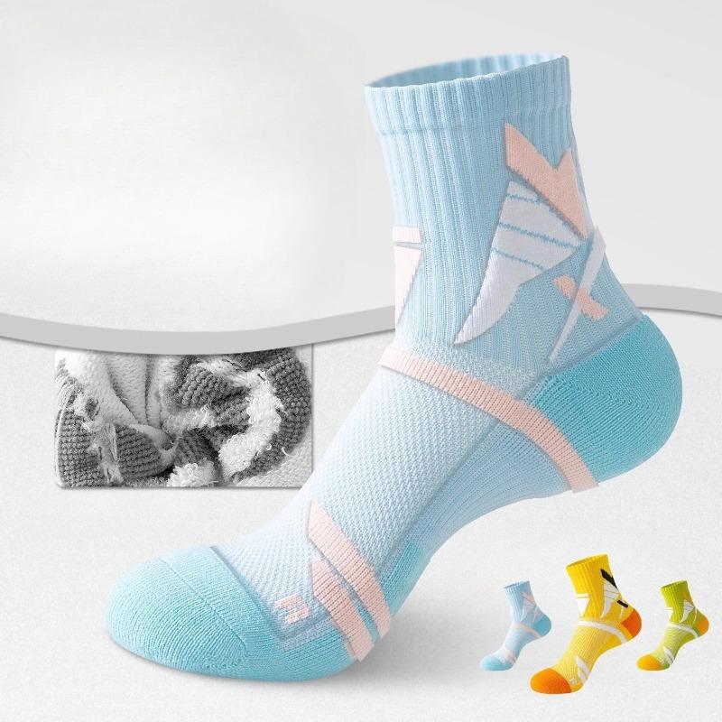 Badminton Socks for Women, Mid-calf, Autumn and Winter Towels, Thick-soled, Professional Fitness, Outdoor Running Sports