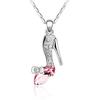 Lovers Elegant Glass Romantic Jewelry Shoe Fantasy Lady Cinderella Gift Statement Women Heel Pendant Crystal High Necklace