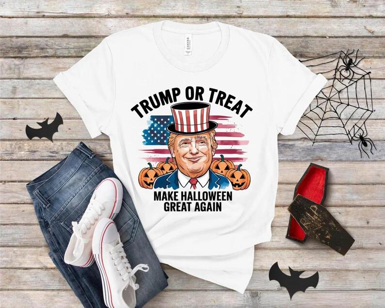 Trump or Treat T-Shirt Make Halloween Great Again Shirt Funny Donald Trump Hall Unisex T-Shirt M