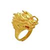 Men's Zodiac Dragon Gold Adjustable Ring - Domineering Dragon Head Design