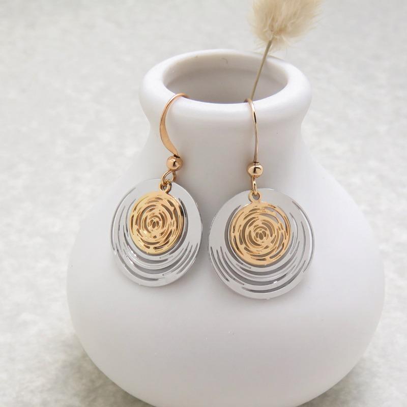 Новые двухцветные серьги-завитки в форме преувеличенной индивидуальности, полые медные серьги в холодном стиле