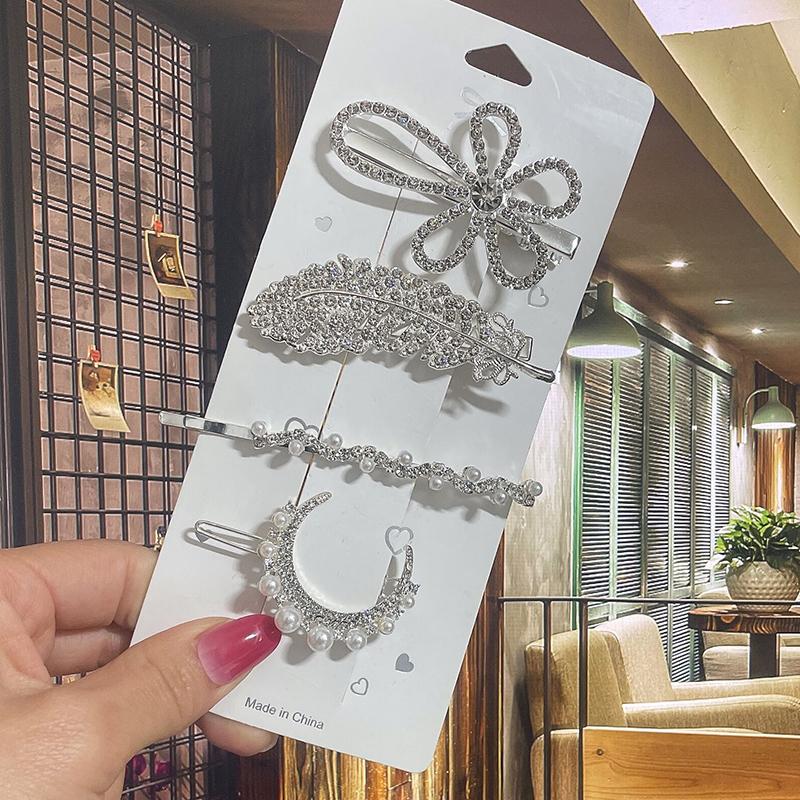 Pearl Hair Clip For Women Korean Hairpins Girl Geometric Crystal Hair Barrettes Fashion New Hairgrip Headwear Hair Accessories