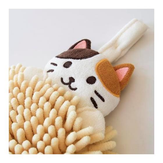 OKA Fundit Animal Mall Towel Cat Beige (Cute Cat Calico Towel)
