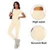 Women's Casual  Color Yoga Suit Short-Sleeve Pants Set