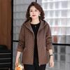 Yalu Mom's Plaid Hooded Zipper Jacket