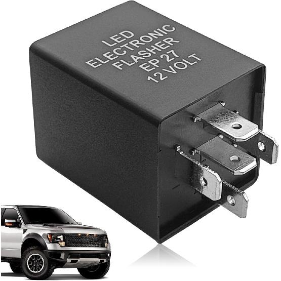 5-Pin Flasher Relay for LED Turn Signal Compatible with Ford F150 1997-2008, Ranger 1995-2011, Super Duty F250-F550 1997-2010, EP27 Flasher Relay LED