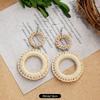 New summer bohemian retro vacation grass vine woven earrings femininity long island beach wooden earrings