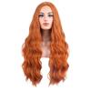 Elegant Long Wavy Curly Wig Middle Part Cosplay Lolita Wigs White Orange Synthetic Wigs  Halloween