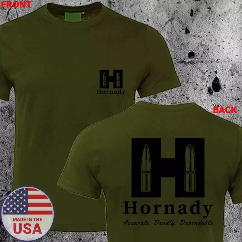 T-Shirt Olive Hornady, Cartridge lLogo for Hunters and Shooters