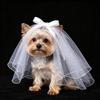 Voal Panglică Pisică Neagră Costum Mireasă Cățel Alb Accesorii Păr Câine Produse Animale de Companie