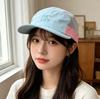 Mesh splicing breathable five-piece hat women's summer quick-drying fabric letter embroidery outdoor sunshade baseball cap men