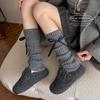 Boots Cotton Socks Cover Spring And Autumn Bow Stacking Socks Ballet Wind Wool Knitted Thickened Warm Calf Cover