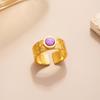 Europäischer und amerikanischer Titanstahlring mit Blumenöffnung, vergoldeter High-End-Zeigefingerring, farbenfroher, vielseitiger Ring, Schmuckgeschenk